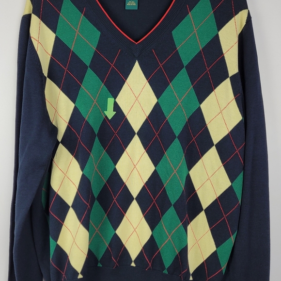 Brooks Brothers St Andrews Links Argyle V neck Golf Sweater L - Picture 9 of 10